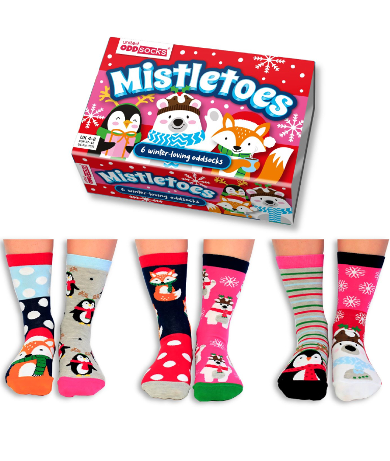  6 Winter - Loving OddSocks - MISTLETOES- Christmas Themed Κάλτσες Σετ 6 τεμ EUR 37-42  MISTLE