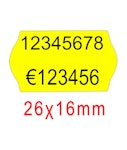 Ετικέτα 26x16mm Αυτοκόλλητη Ετικετογράφου Φωσφοριζέ Κίτρινη | 1000ετ./ρολό Δύο Γραμμών