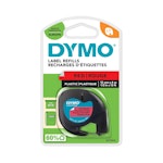 Dymo LTag Tape D 91201 Plastic/Red Ταινία Ετικετογράφου Πλαστική/Κόκκινη 12mm x 4m  2098440  (Use also for Dymo LetraTag 200B)