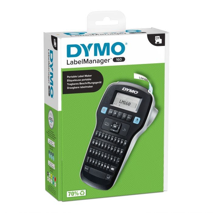 DYMO - Dymo Label Manager LM 160 Printer Ηλεκτρονικός Ετικετογράφος Χειρός σε Μαύρο Χρώμα 2174612  D1 tapes 1921.2159.